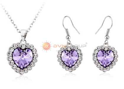 Rhodium Plated | CZ Studded Pendant Sets